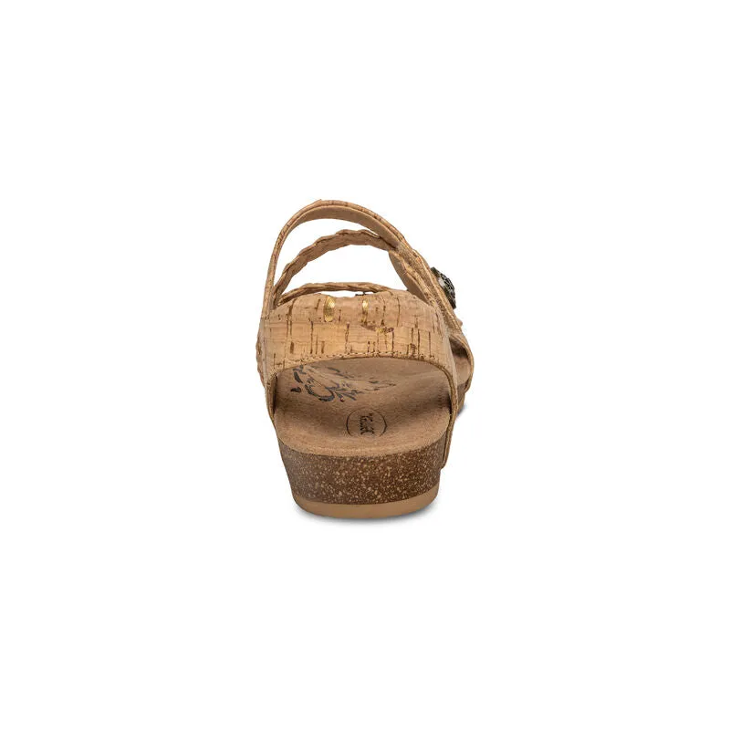 Aetrex Women's Jillian Braided Quarter Strap Sandal - Cork SC364