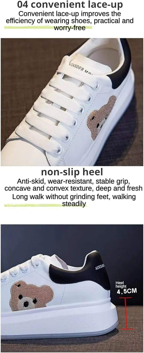 Bear Sports Shoes Girls Casual Cartoon Cute Sneakers Women's Summer Breathable Sneakers for Travel Outdoor Sports