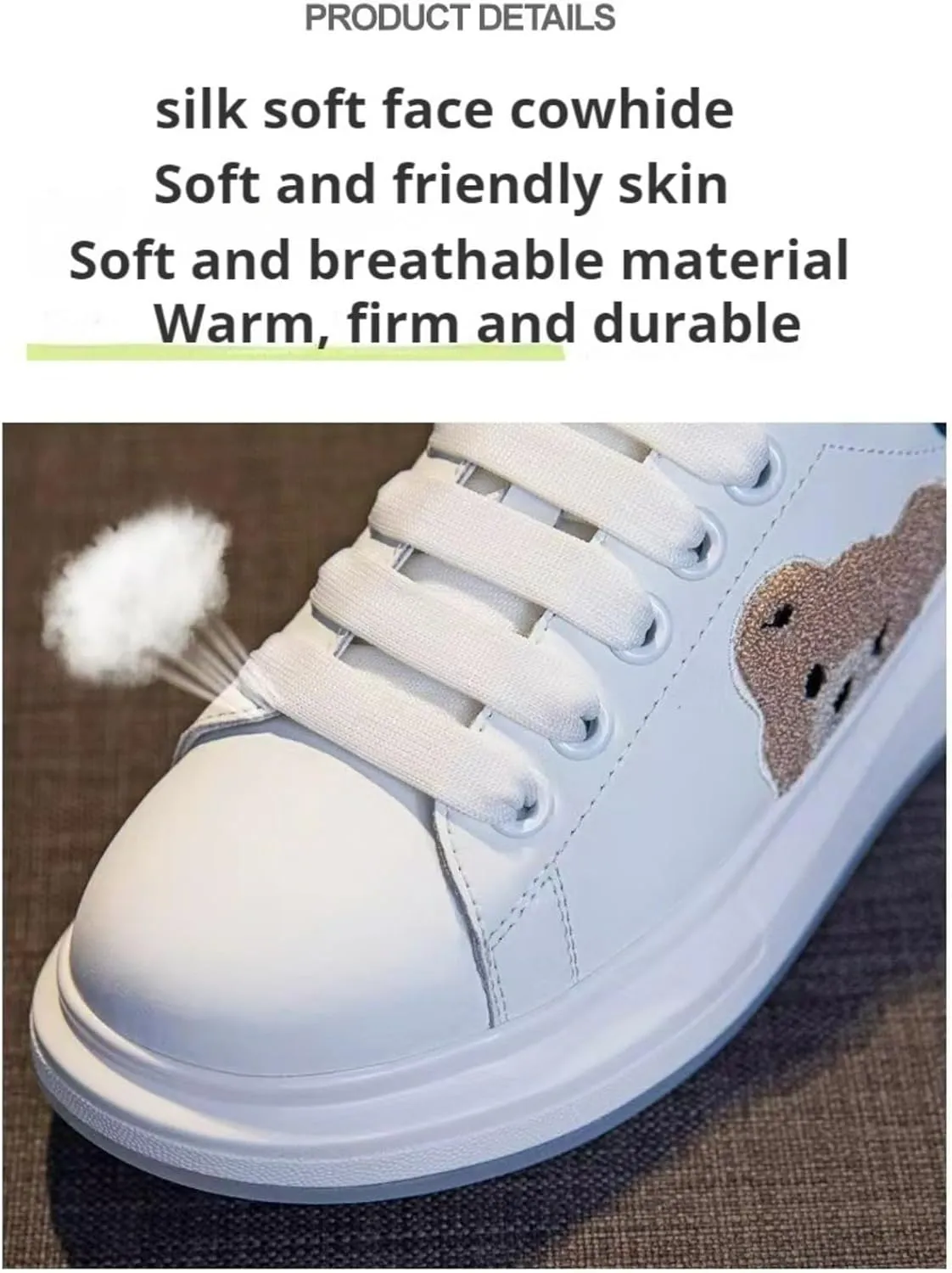 Bear Sports Shoes Girls Casual Cartoon Cute Sneakers Women's Summer Breathable Sneakers for Travel Outdoor Sports