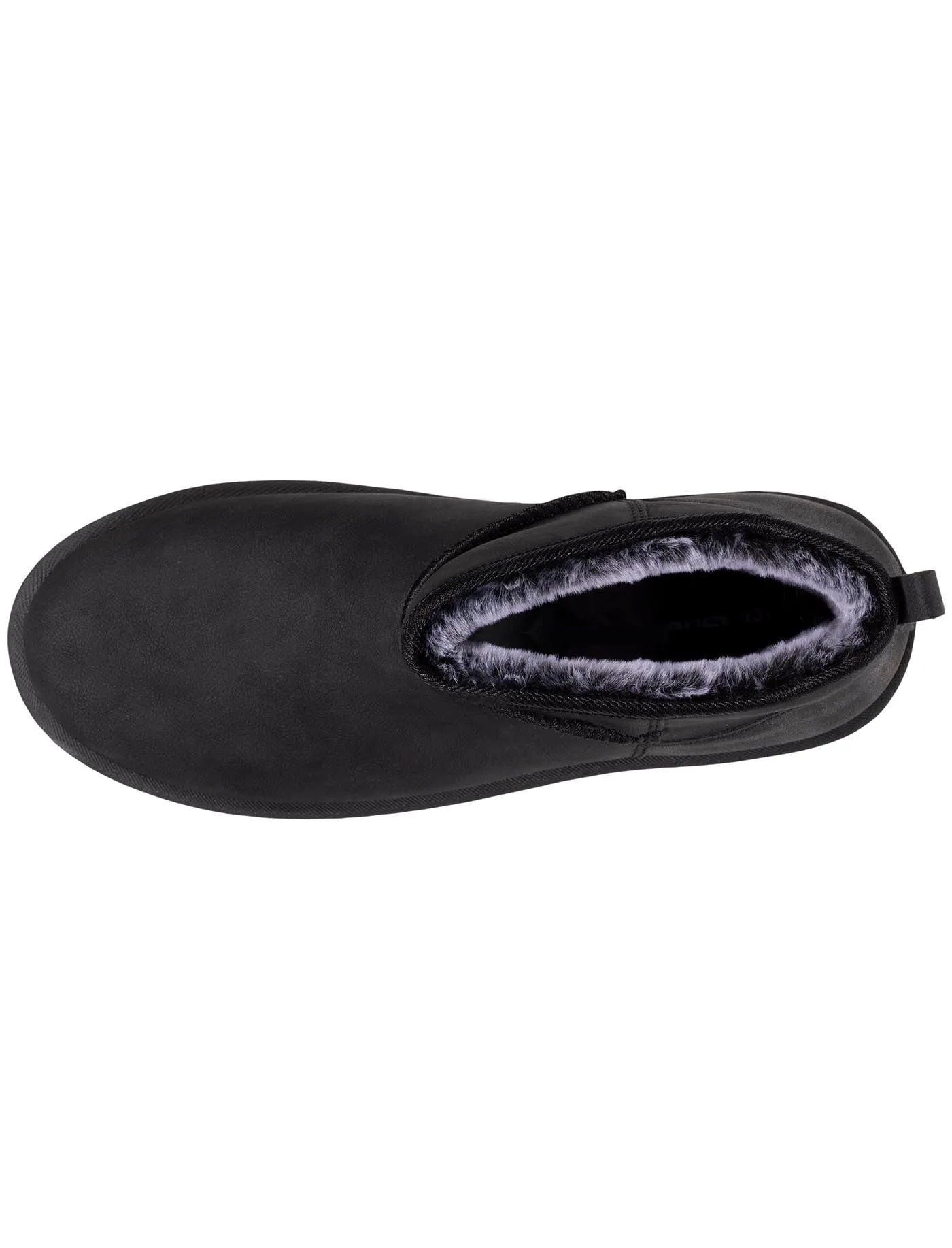 Bottines basses Femme imitation fourrure Noir
