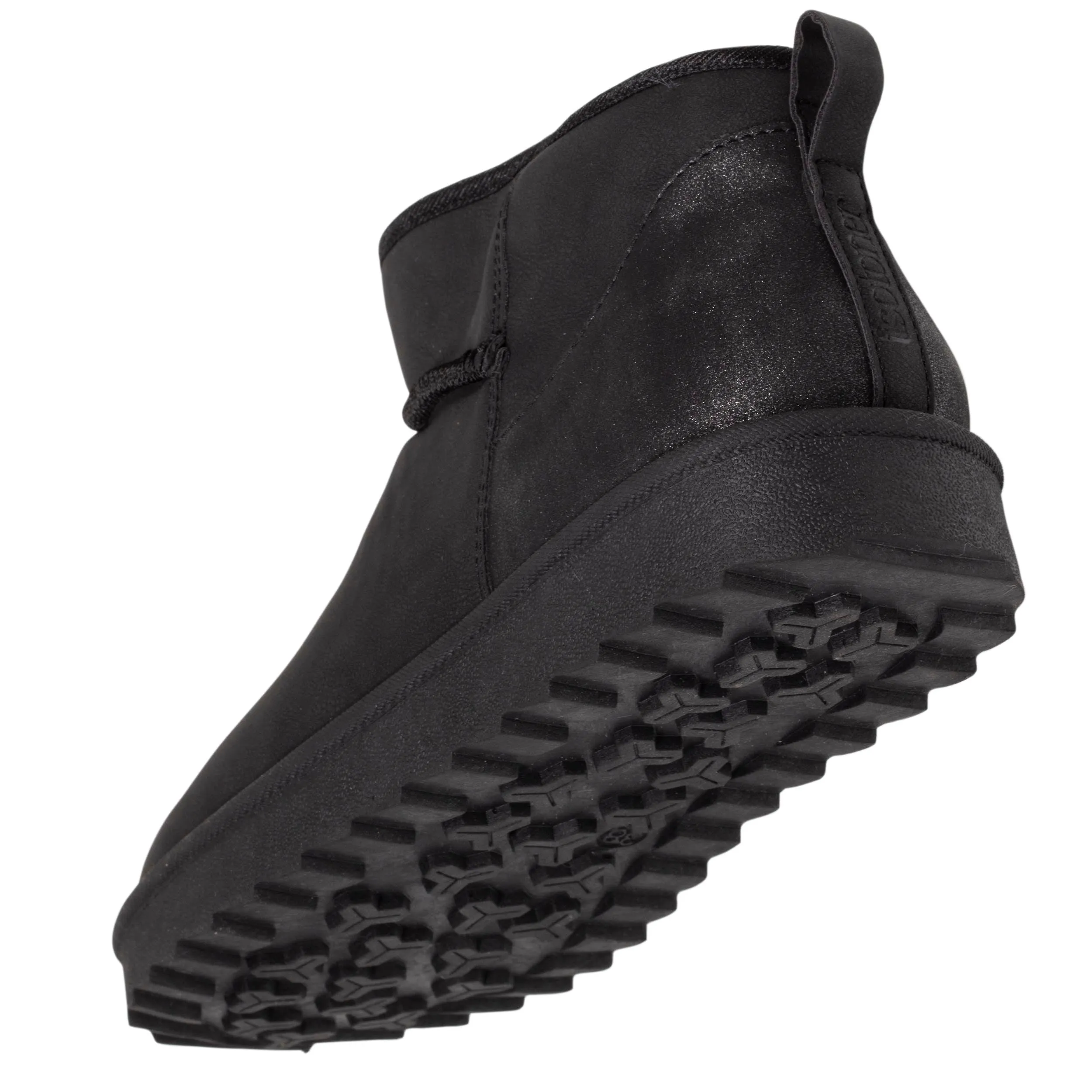Bottines basses Femme imitation fourrure Noir