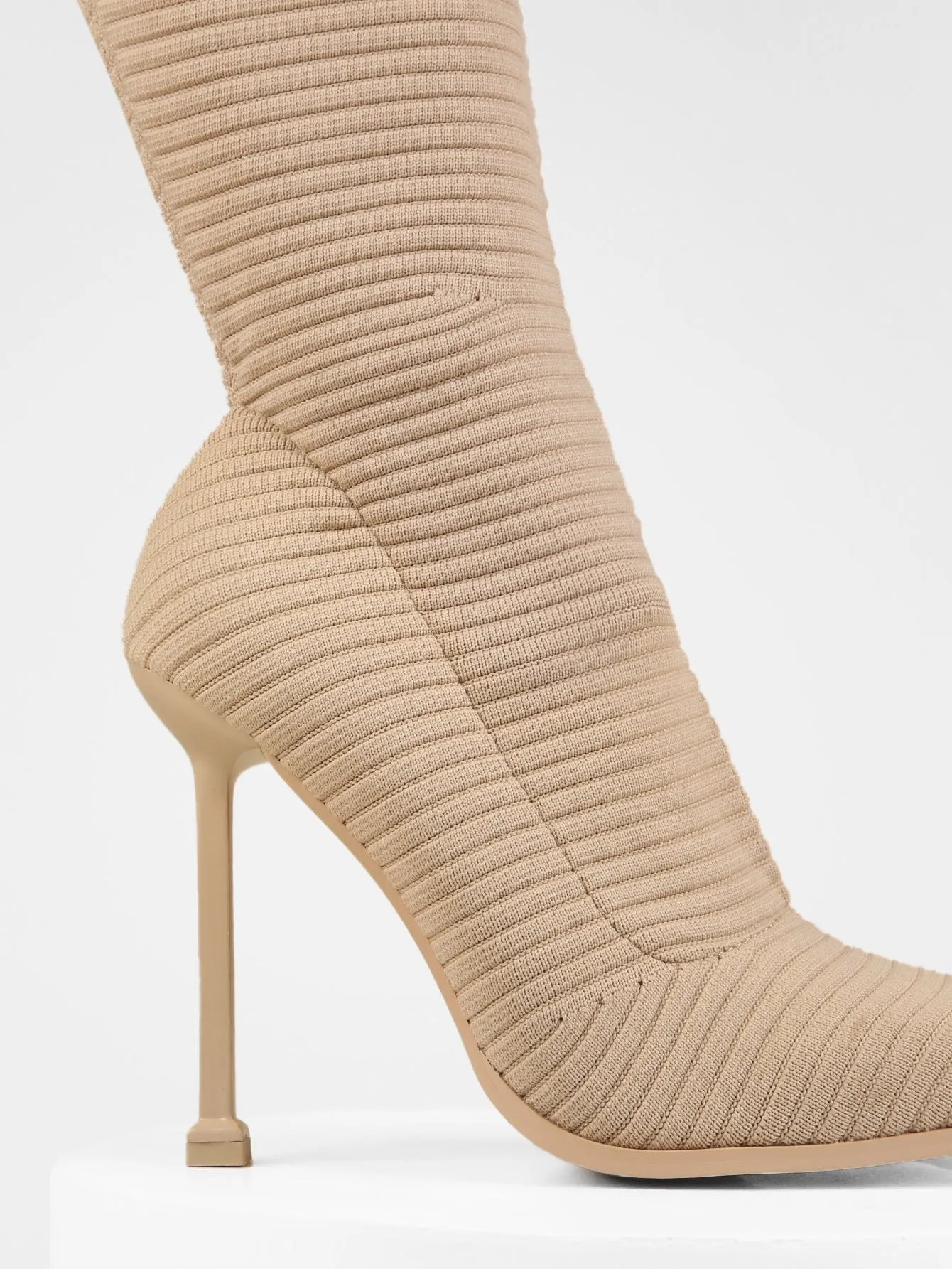 Closed Toe  Square Heel Sock Boots