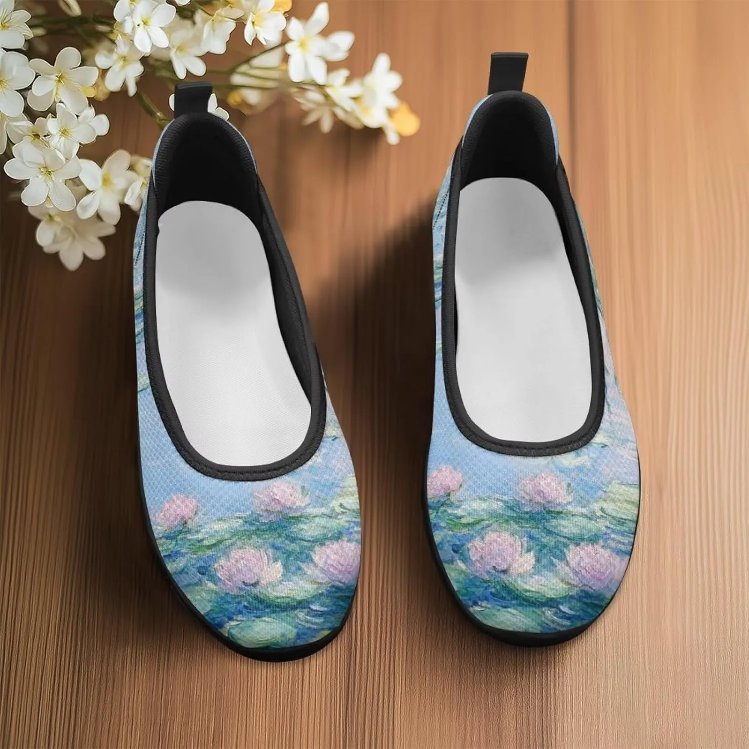 Doojoayie Art Casual Slip On Shoes for Ladies Flat Shoes Comfort for Dalil Casual
