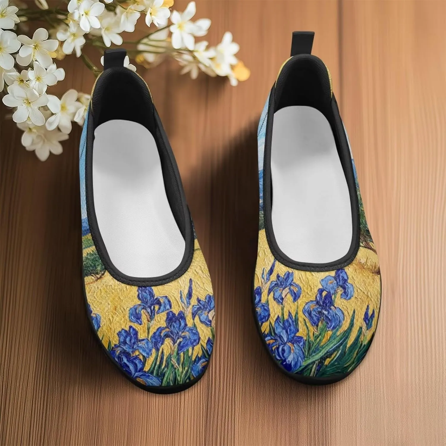 Doojoayie Art Casual Slip On Shoes for Ladies Flat Shoes Comfort for Dalil Casual