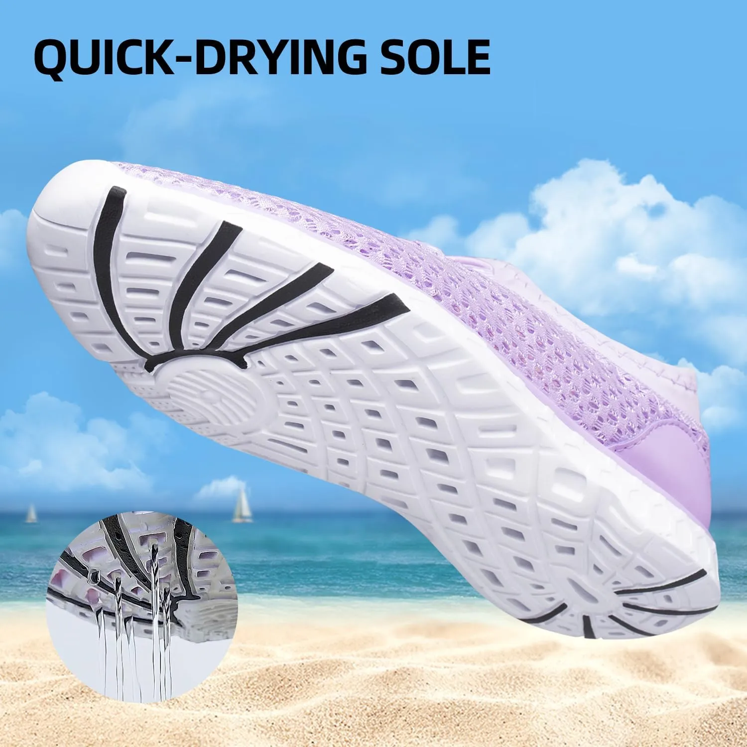 DOUSSPRT Women's Water Shoes Quick Drying Sports Aqua Shoes