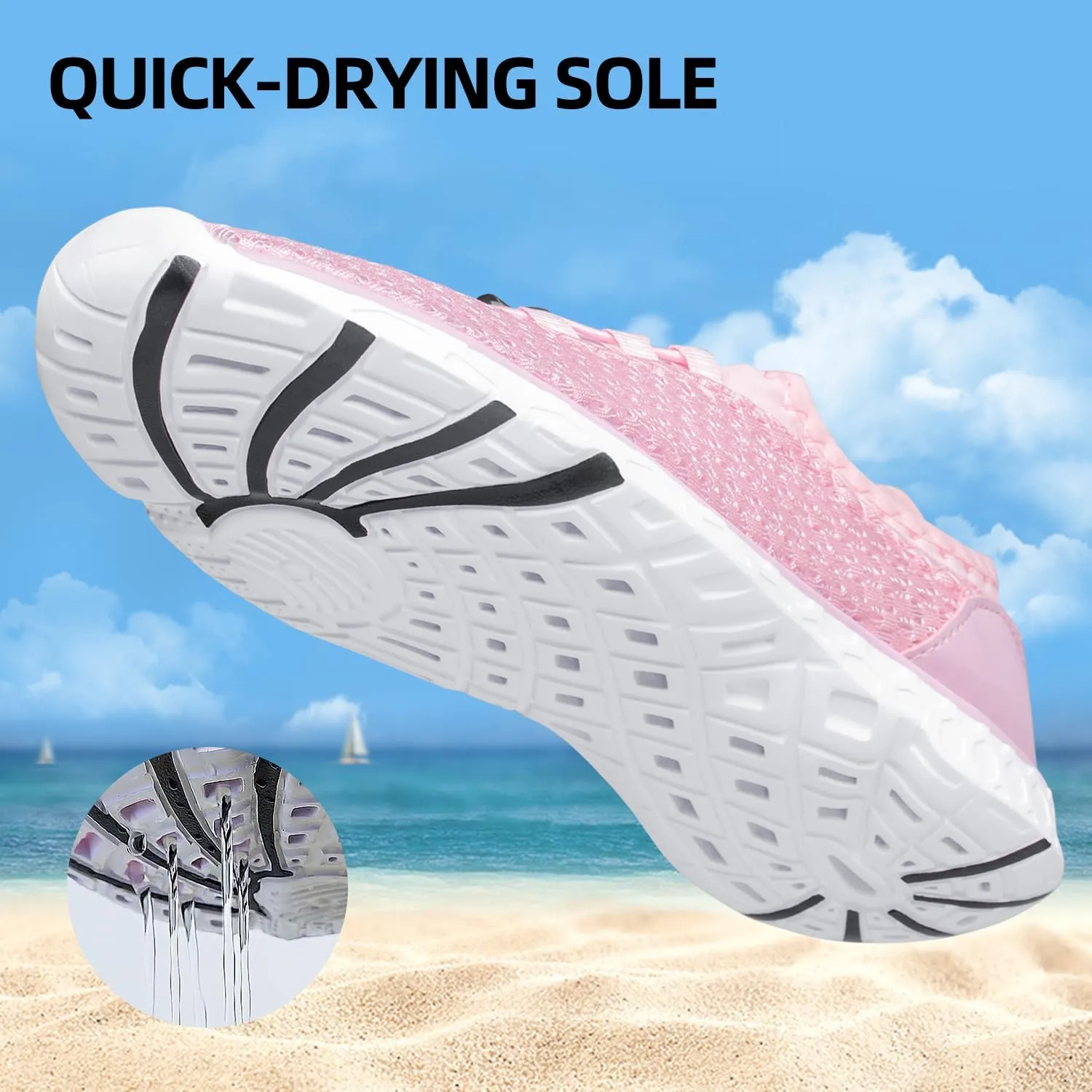 DOUSSPRT Women's Water Shoes Quick Drying Sports Aqua Shoes