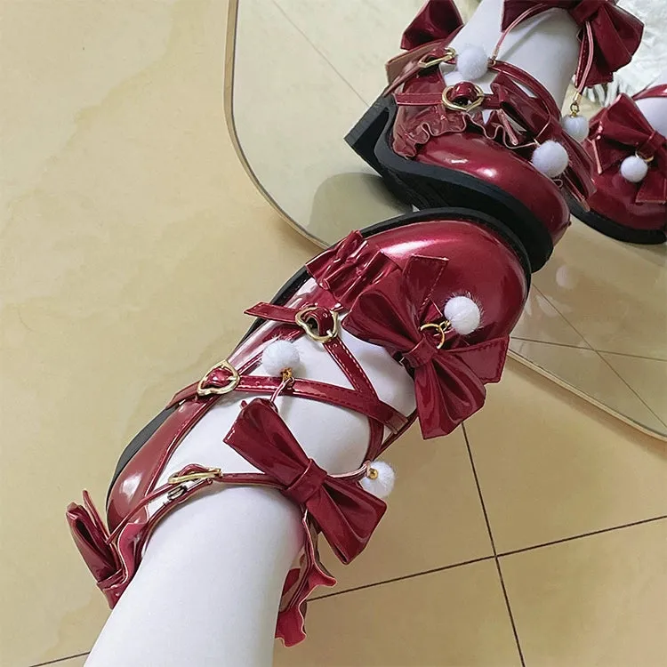 Fairy Godmothe~Preppy Style Flat Shoes Mid Heel Round Toe Lolita Shoes