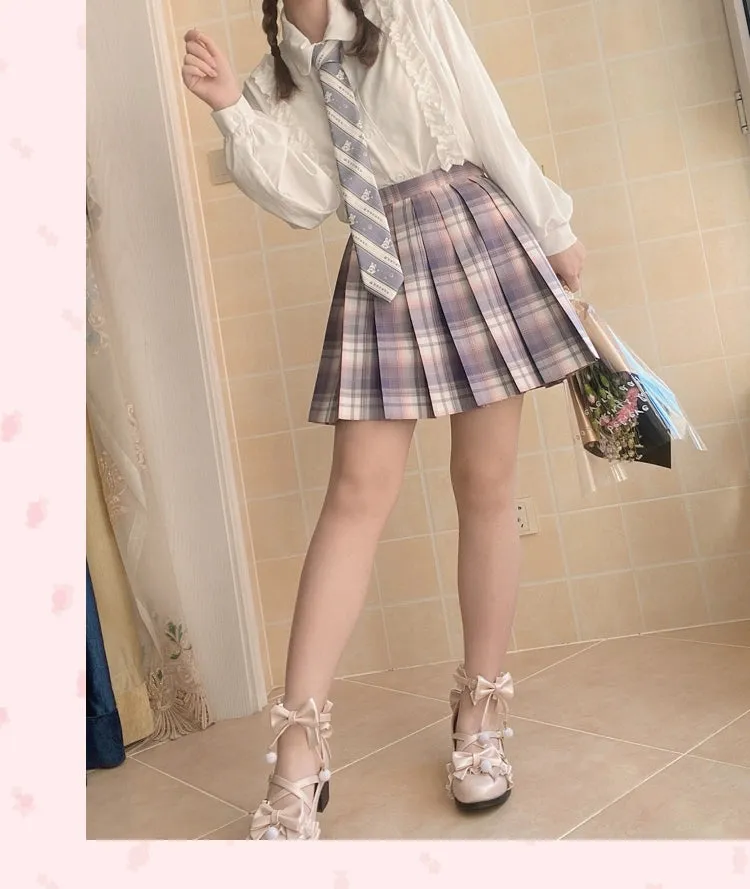 Fairy Godmothe~Preppy Style Flat Shoes Mid Heel Round Toe Lolita Shoes