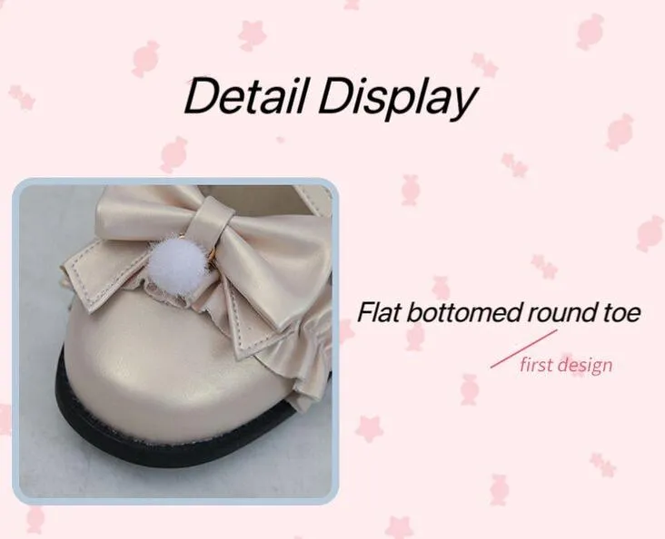 Fairy Godmothe~Preppy Style Flat Shoes Mid Heel Round Toe Lolita Shoes
