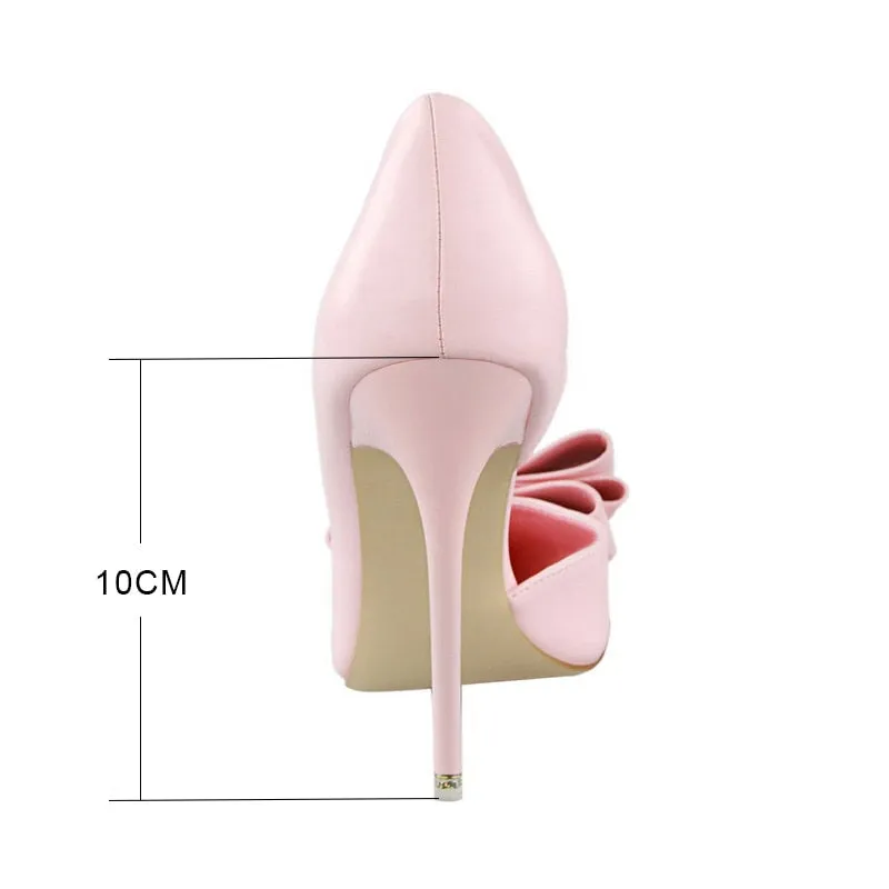 Fashion Butterfly Knot Pointed Toe Women High Heels