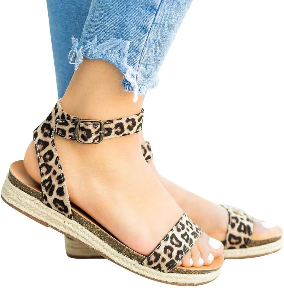 Gibobby Womens Sandals Flat Sandals for Women Size 9 Ladies Summer Waterproof Platform Woven Thick-Bottom Shoe Roman Shoes