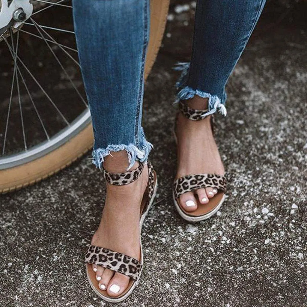 Gibobby Womens Sandals Flat Sandals for Women Size 9 Ladies Summer Waterproof Platform Woven Thick-Bottom Shoe Roman Shoes