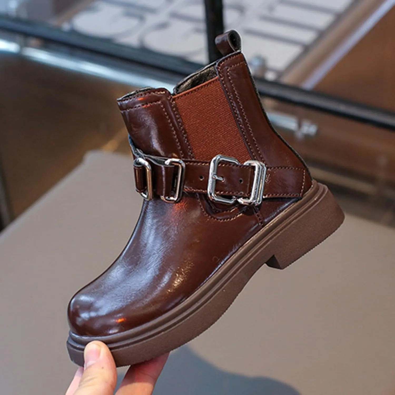 Girls Ankle Boots Waterproof Side Zipper Booties for Little Kid Soft Soles Low Heels Boots Autumn Winter Short Boots