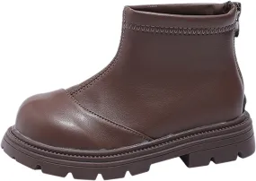 Kids Girls Ankle Boots Comfortable Winter Warm Flat Non-Slip Snow Boots for Toddler Little/Big Kid Water-Proof Boot