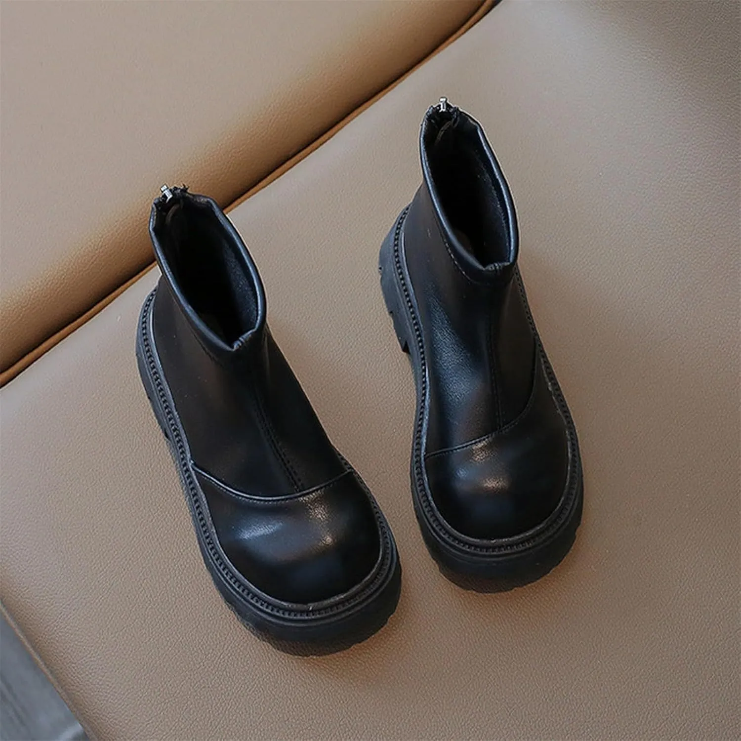 Kids Girls Ankle Boots Comfortable Winter Warm Flat Non-Slip Snow Boots for Toddler Little/Big Kid Water-Proof Boot
