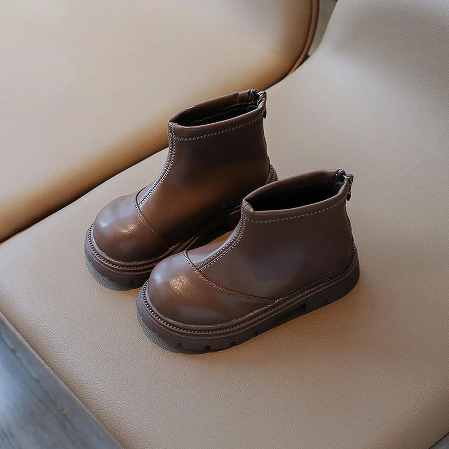 Kids Girls Ankle Boots Comfortable Winter Warm Flat Non-Slip Snow Boots for Toddler Little/Big Kid Water-Proof Boot