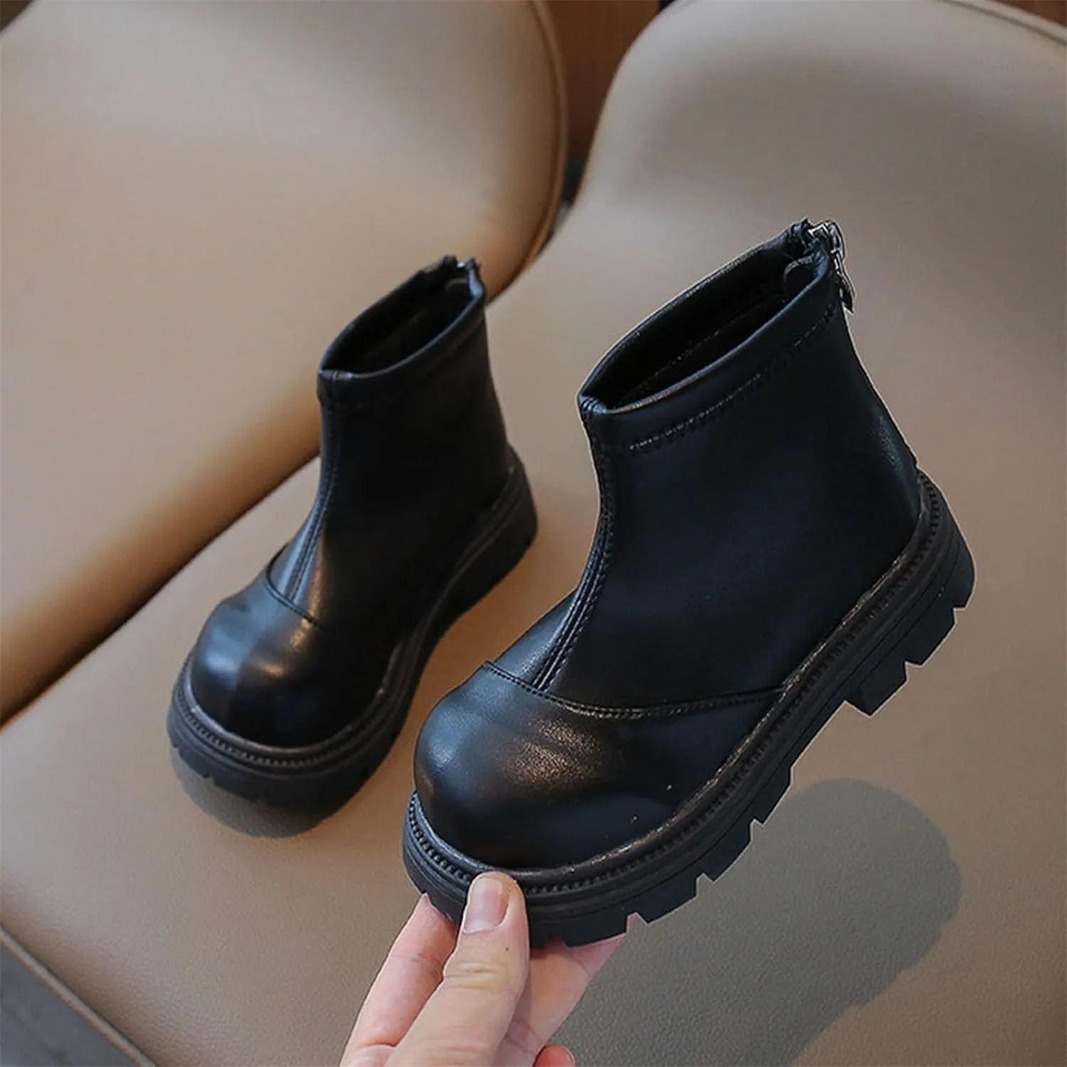 Kids Girls Ankle Boots Comfortable Winter Warm Flat Non-Slip Snow Boots for Toddler Little/Big Kid Water-Proof Boot