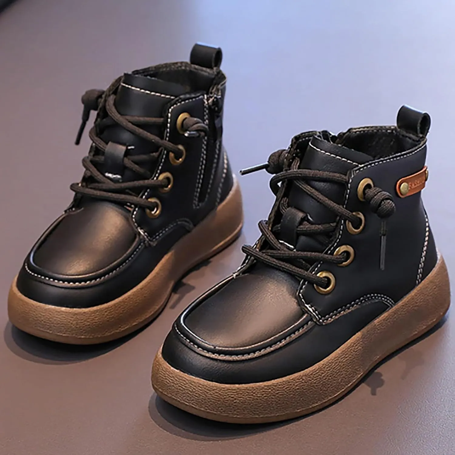 Kids School Ankle Boots for Little Child Classic Water-Proof Comfort Work Boot Unisex Boys Rain Boots Size 8 Toddler