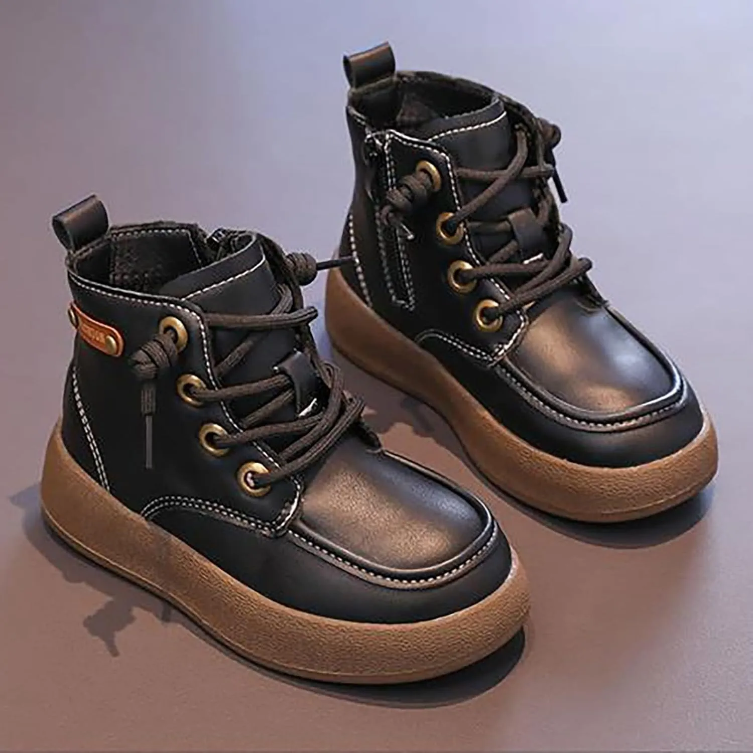 Kids School Ankle Boots for Little Child Classic Water-Proof Comfort Work Boot Unisex Boys Rain Boots Size 8 Toddler