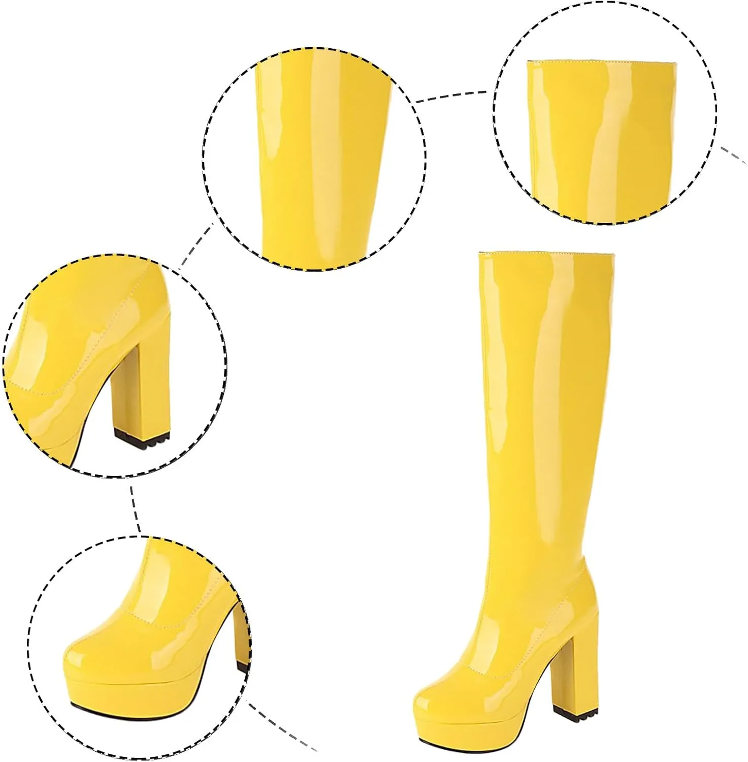 Knee High Boots Women Winter Boots for Women Big Size Thigh High Boots Candy Color PU Leather Super High Heel Boots