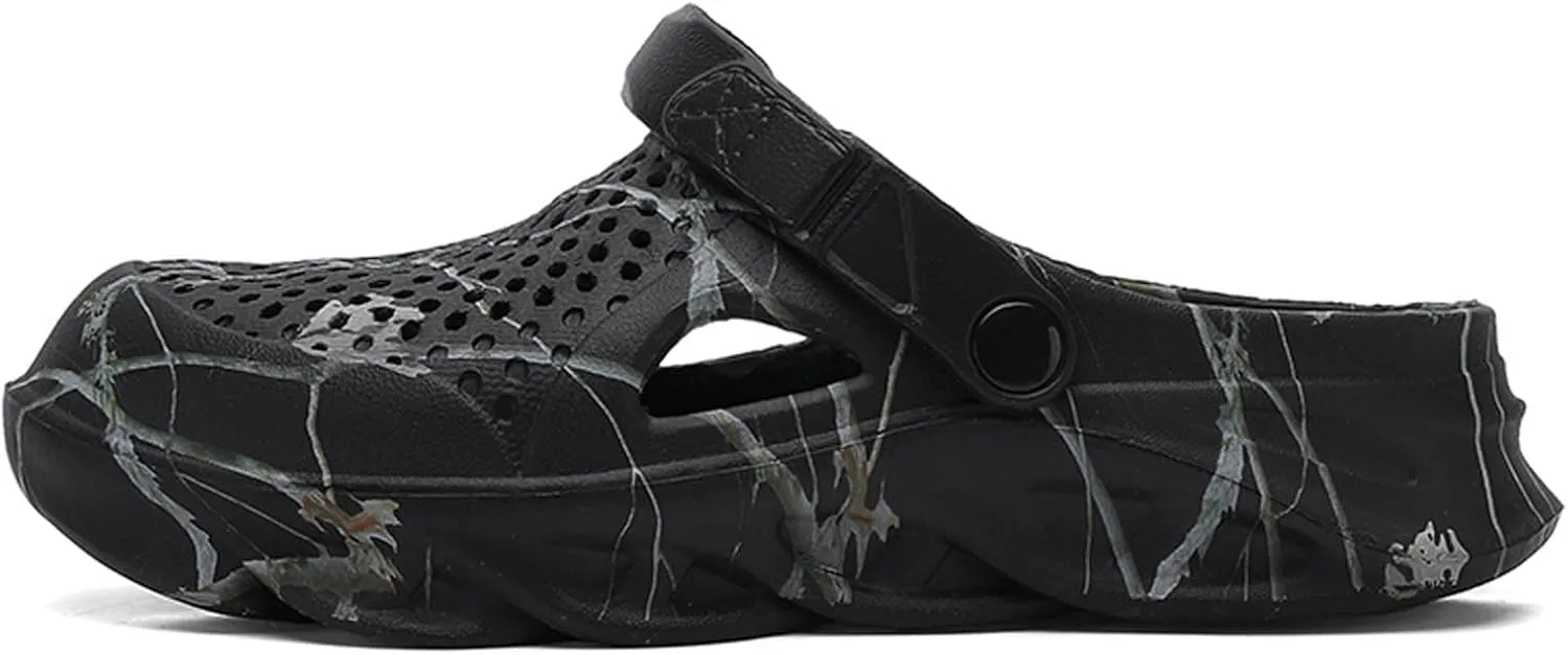 Meidiastra Men's Clogs Athletic Sports Sandal Water Slippers Beach Sports Sandals Slip-On Yard Garden Shoes with Adjustable Back Strap - River Edge