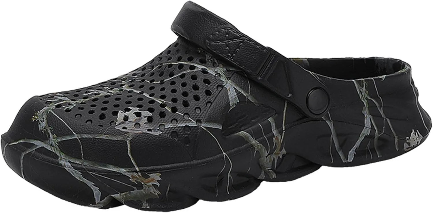 Meidiastra Men's Clogs Athletic Sports Sandal Water Slippers Beach Sports Sandals Slip-On Yard Garden Shoes with Adjustable Back Strap - River Edge