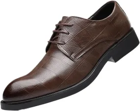 Men's Casual Business Formal Shoes British Breathable Casual Shoes for Men(Brown Heighten,10)