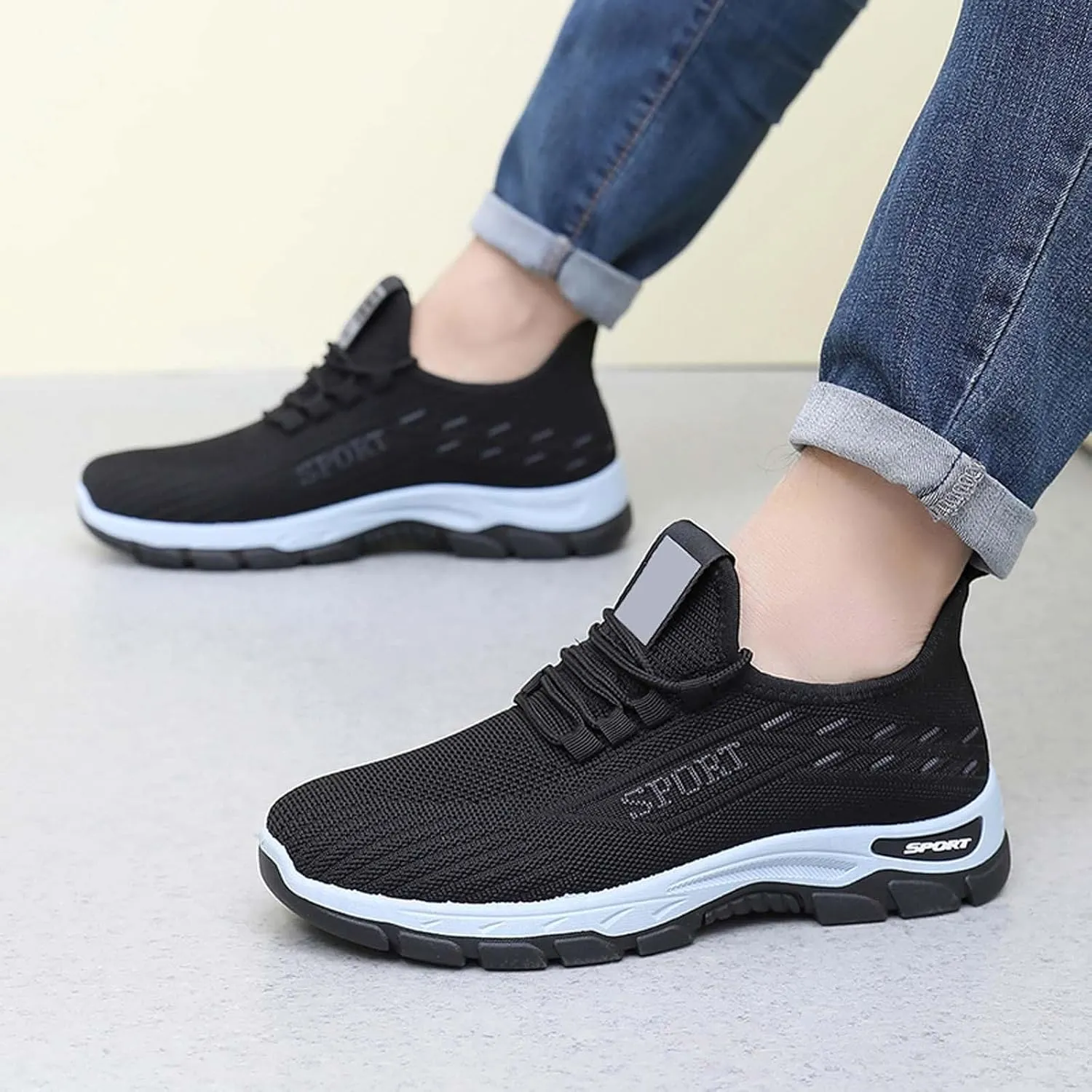Men's Fashion Pure Color Cloth Casual Sports Shoes Breathable Non Slip Casual Shoes Men's Air 1 Low Sneaker