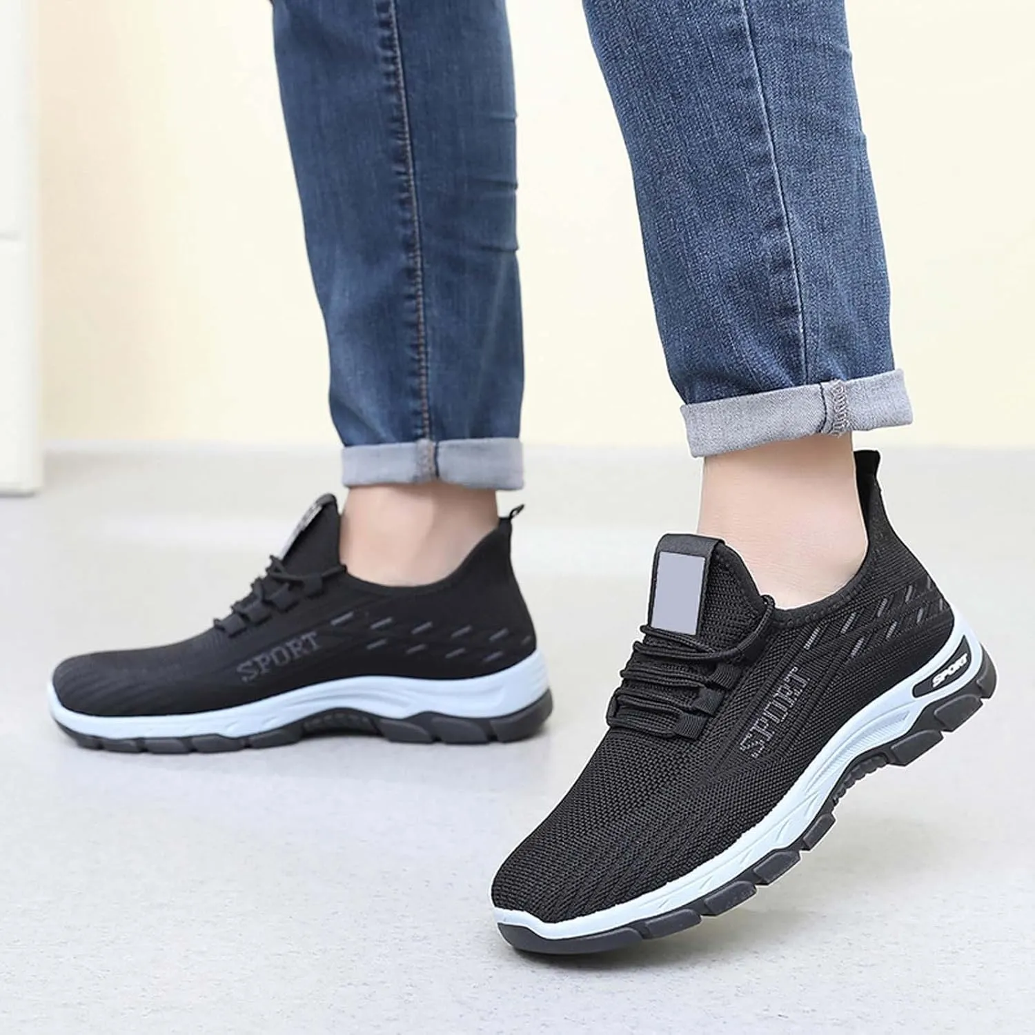 Men's Fashion Pure Color Cloth Casual Sports Shoes Breathable Non Slip Casual Shoes Men's Air 1 Low Sneaker
