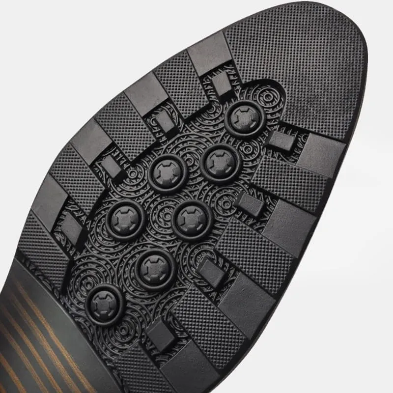 Mens Leather Shoes Non-Slip Business Wingtip Lace Up Dress Shoes Genuine Leather Patent Leather Formal Oxford Dress Shoes(8.5)