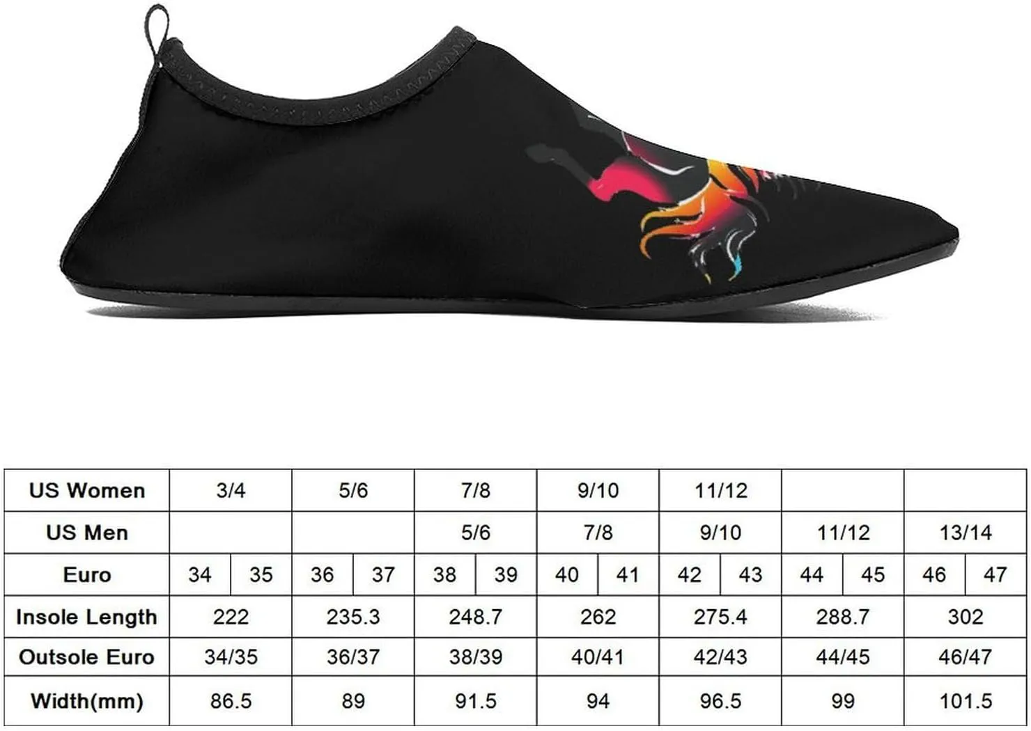 Running Horse Water Sports Barefoot Shoes Quick-Dry Swim Shoes Slip-on for Sports Beach Pool