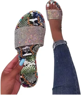 Sandals for Women Wide Width,Women's 2020 Crystal Comfy Platform Sandal Shoes Summer Beach Travel Fashion Slipper Flip Flops