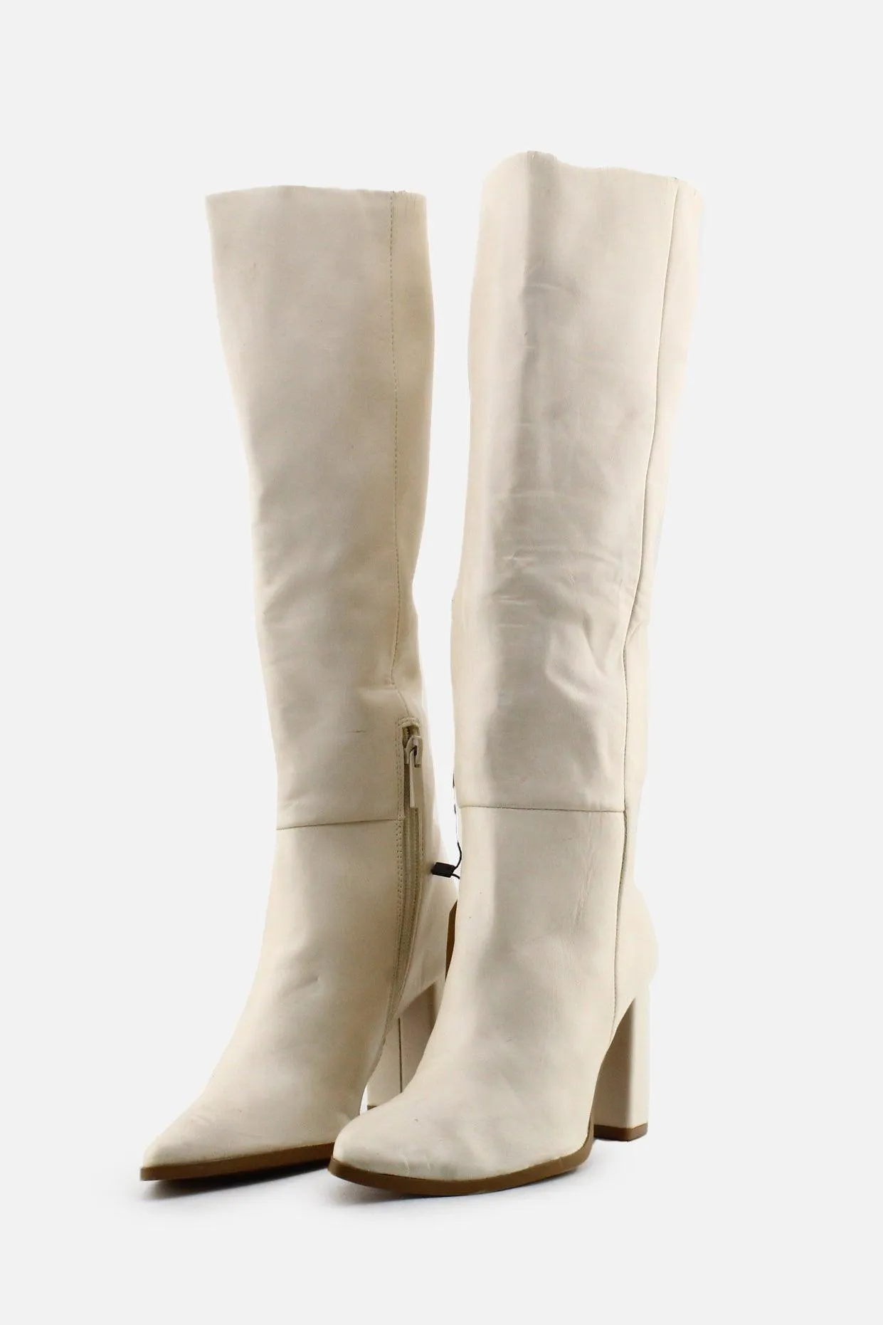 Stradivarius Zipper Block Long Boots | 100% Authentic Leather