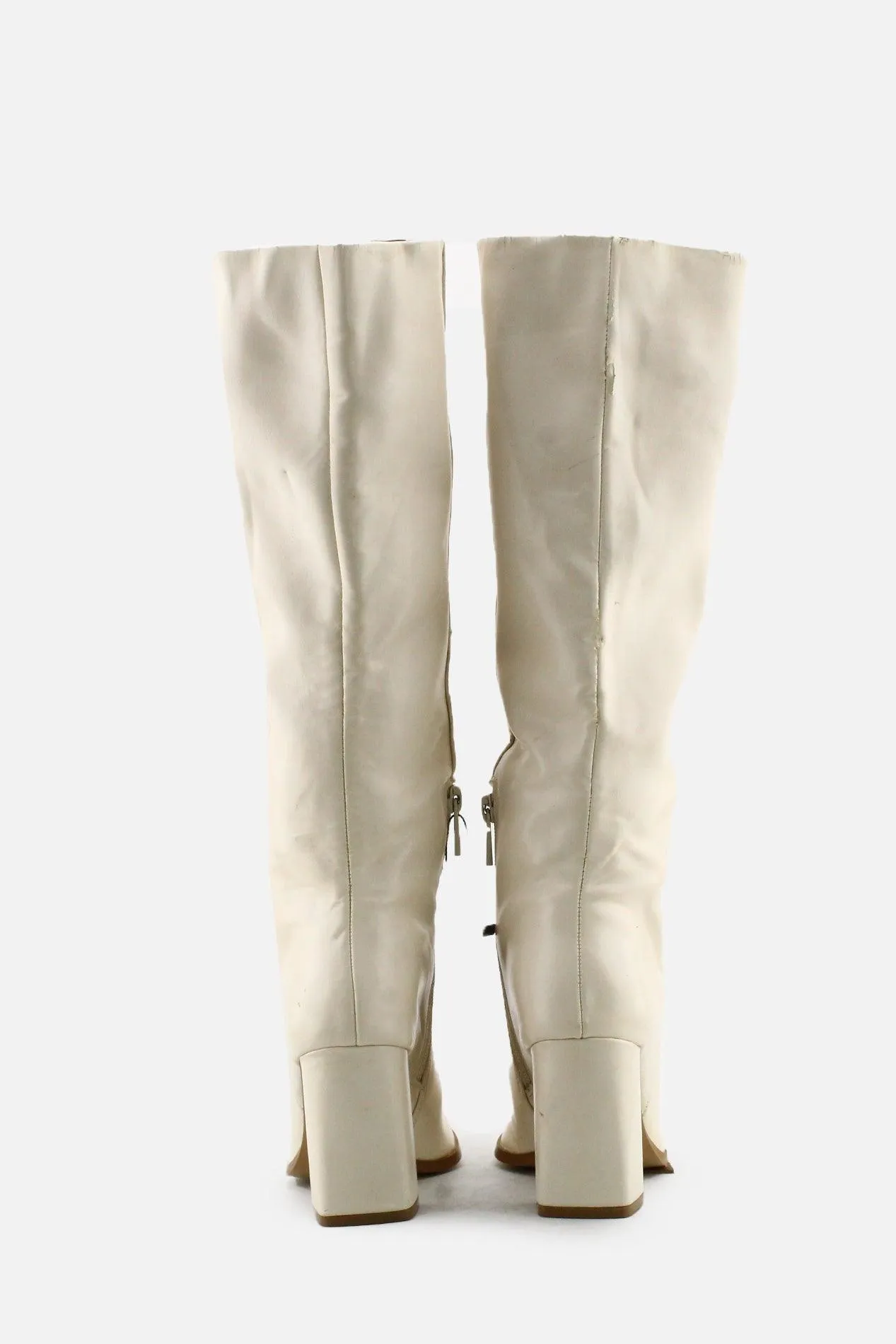 Stradivarius Zipper Block Long Boots | 100% Authentic Leather