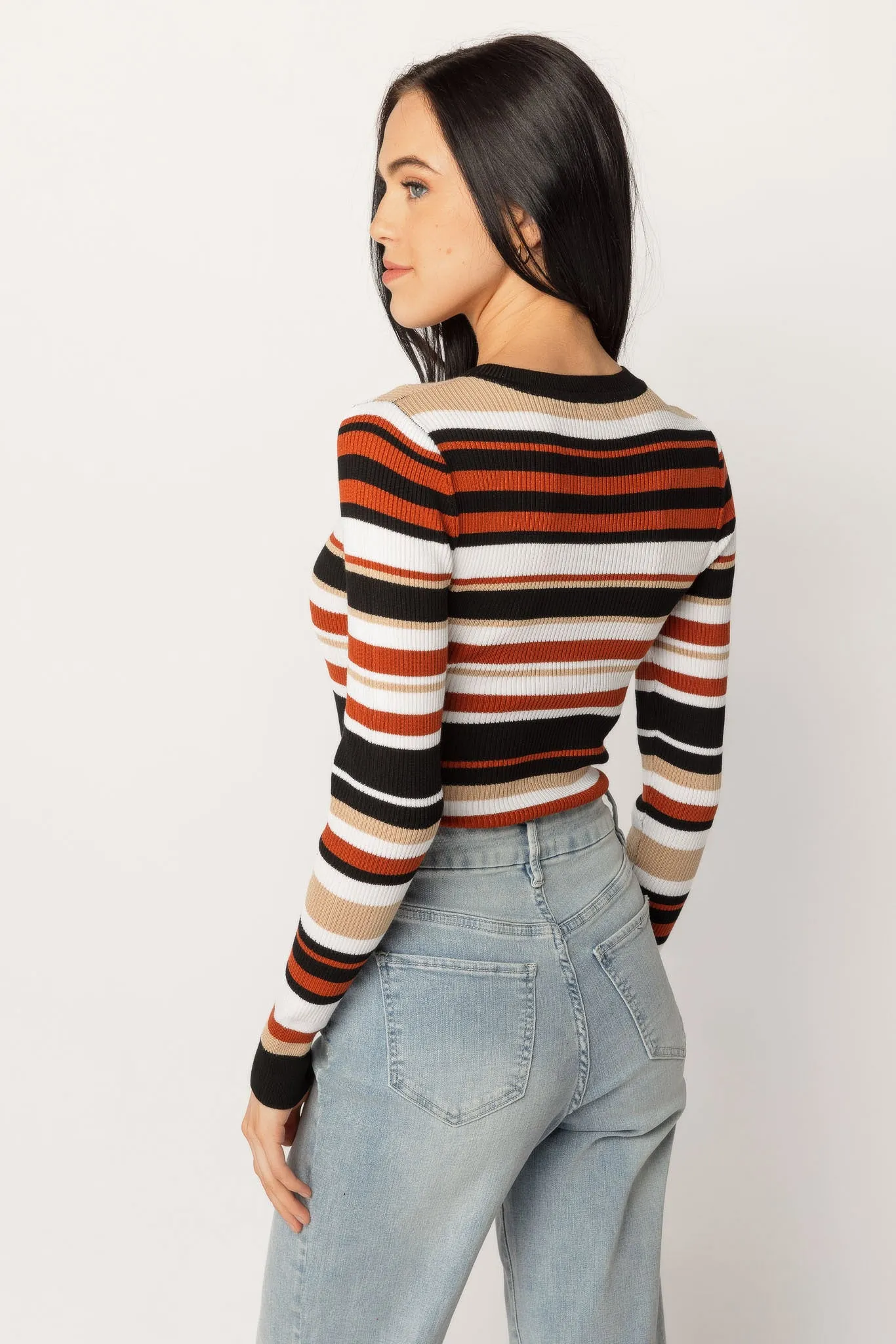 Striped Long-Sleeve Crewneck