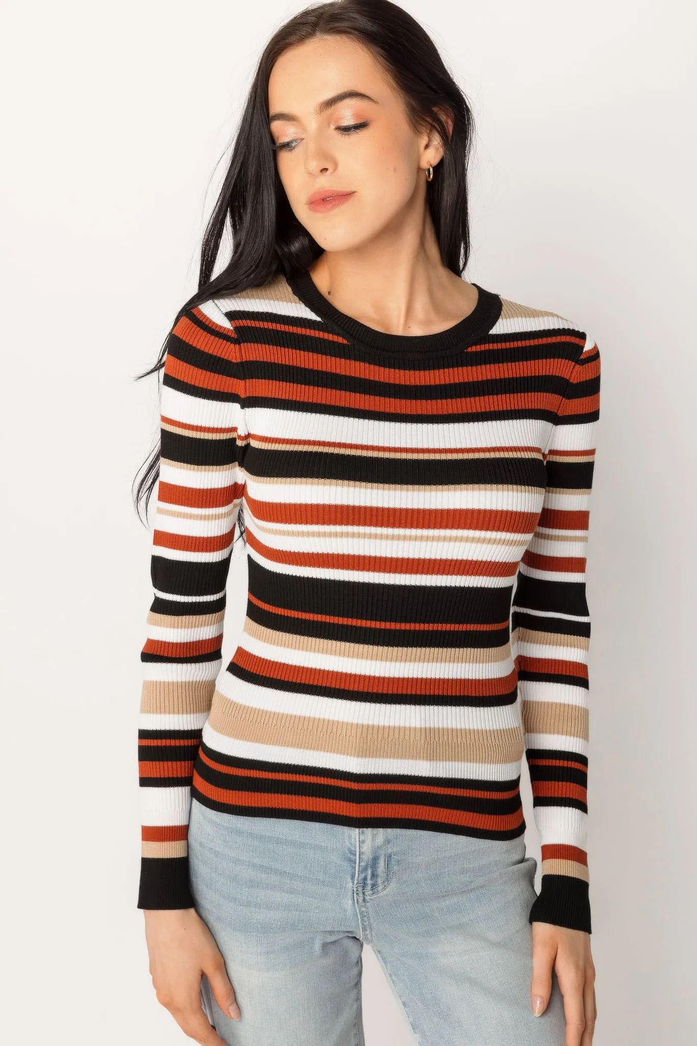 Striped Long-Sleeve Crewneck