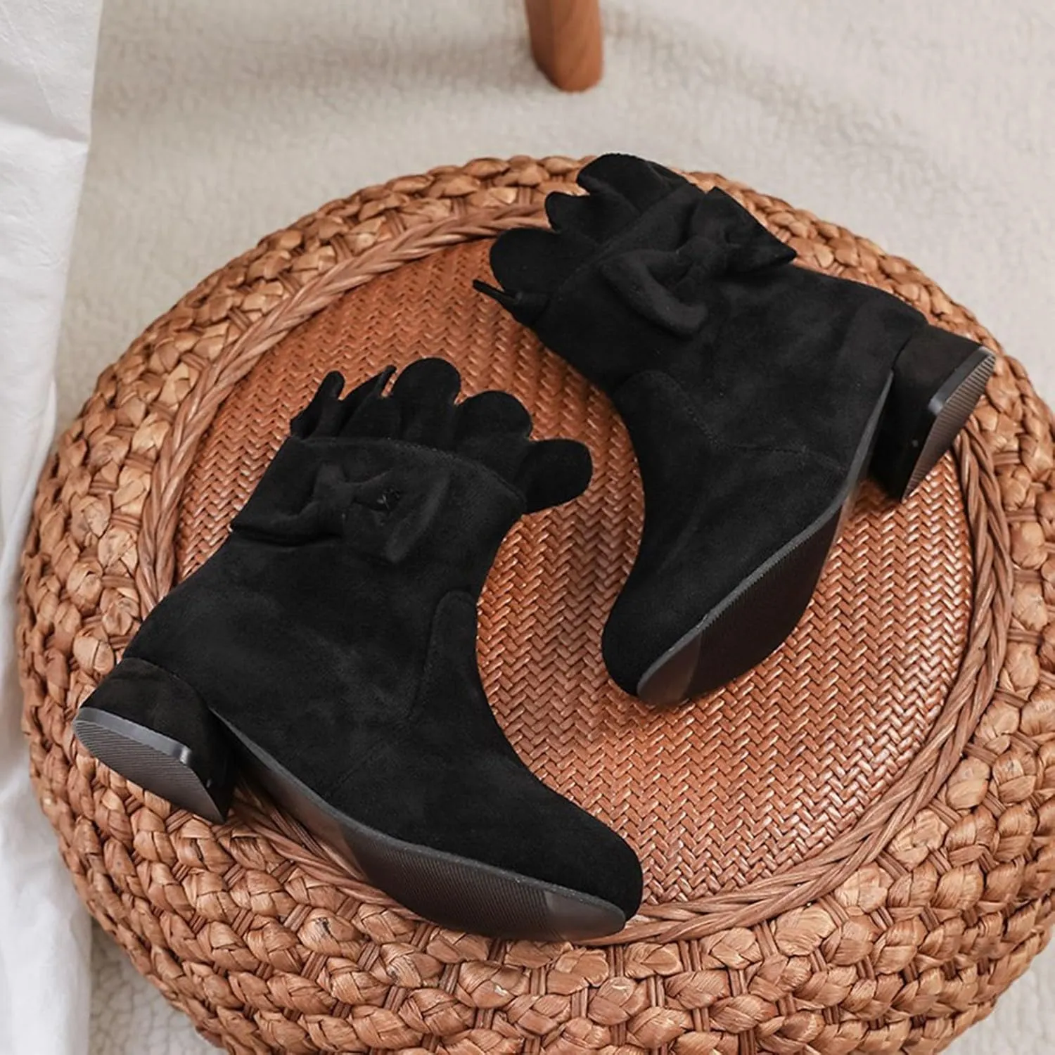 Toddler/Little Girls Sweet Short Ankle Boots Bowknot Side Zipper Low Heel Dress Booties Fashion Toddler Girls Booties