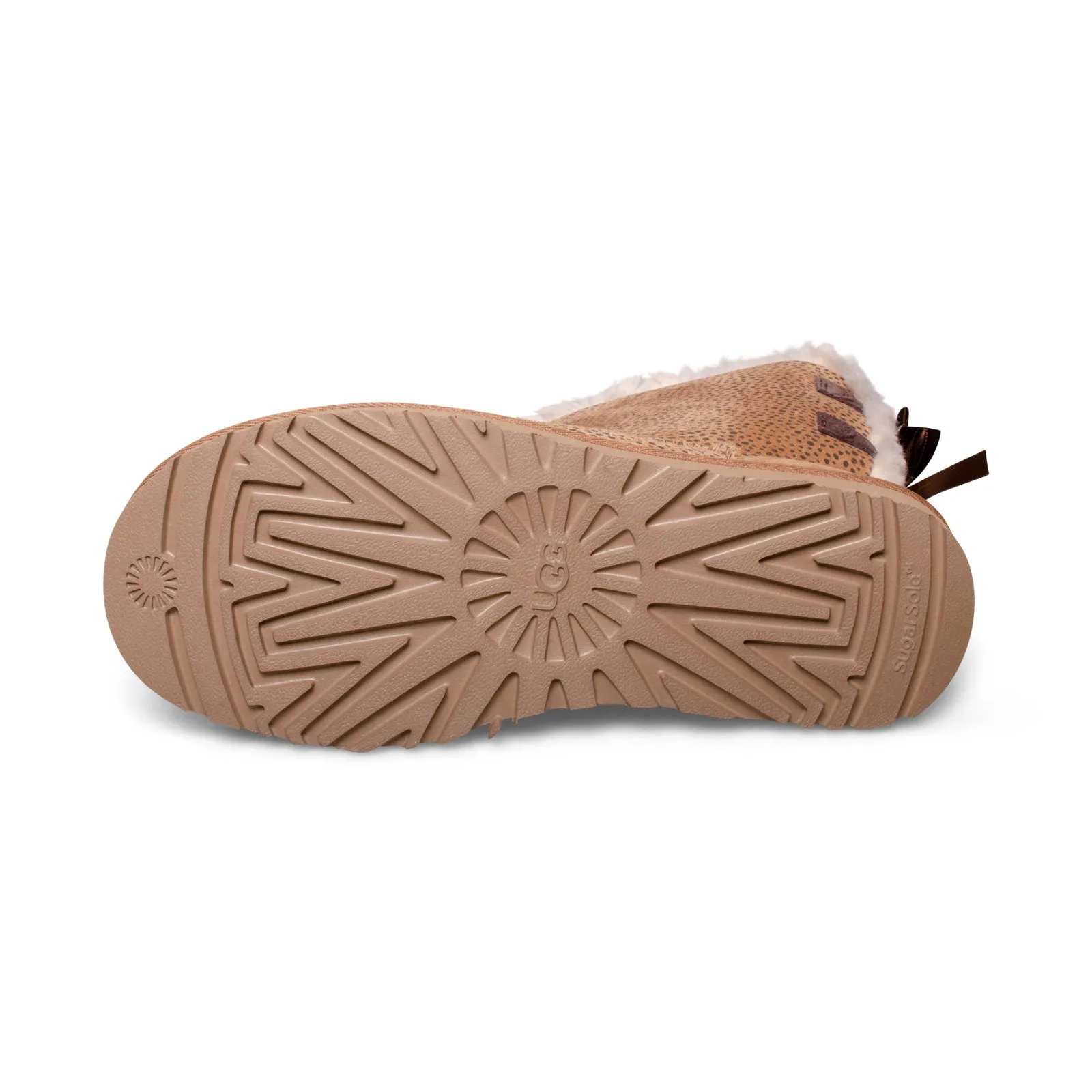 Womens UGG Bailey Bow Micro Cheetah Print Chestnut Boots