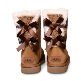 Womens UGG Bailey Bow Micro Cheetah Print Chestnut Boots