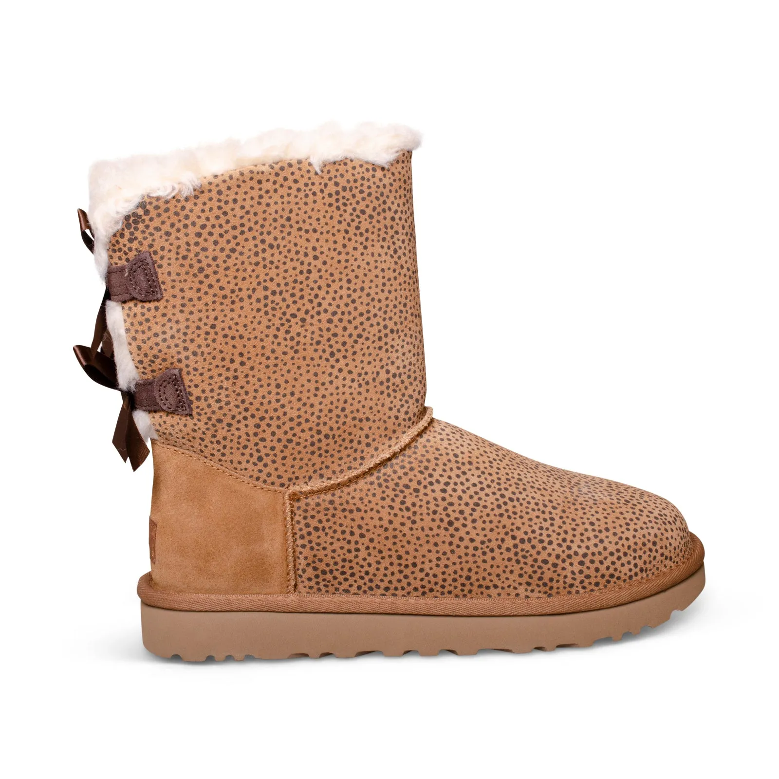 Womens UGG Bailey Bow Micro Cheetah Print Chestnut Boots