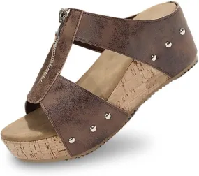 Wedge Sandals for Women Closed Toe Comfortable Dressy Shoes Summer Beach Bohemia Ankle Strap Causal Outdoor Platform with Walking Hollow Design Summer Beach Hiking Casual Wear 2025