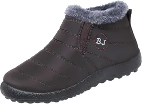 Womens Booties and Ankle Boots Plush Lined Snow Boots Non Slip Casual Boots Waterproof Shoes for Women