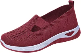 Women's Woven Orthopedic Breathable Soft Shoes Walking Shoes Women Comfortable Brown Casual Shoes Casual Sneakers Slip On Tennis Shoe Loafers Dress Shoe