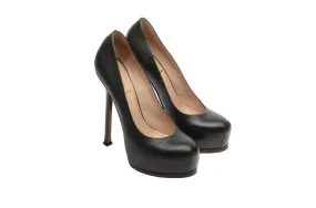YSL - Olive Green "Tribute" Leather Pump - IT 38 1/2